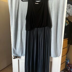 LOFT Black Sleeveless Maxi Dress